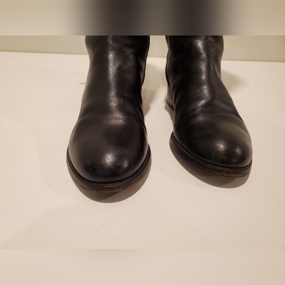 Valentino Ascot Ribbon Lace-Up Boots Black Leather Size 38 1/2 Knee High - Picture 10 of 10